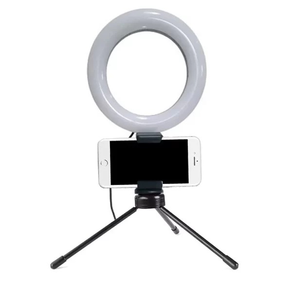 Luz Ring Light 16cm Tripé De Mesa Com Suporte Celular Gravar Vídeo