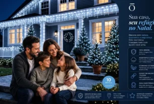 Cascata Natal Com 8 Funções Branco Frio 400 Leds