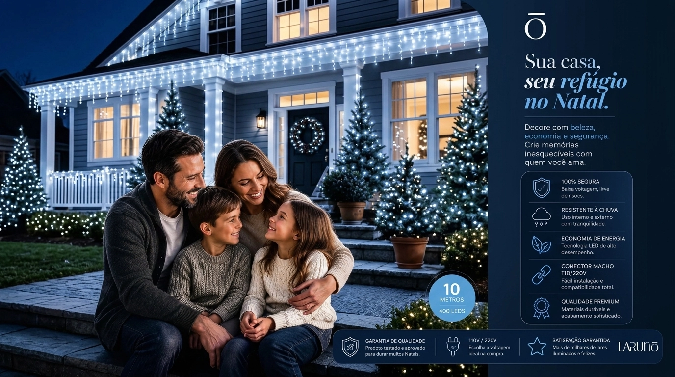 Cascata Natal Com 8 Funções Branco Frio 400 Leds: Vale a Pena? 1 Cascata Natal Com 8 Funções Branco Frio 400 Leds