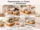 Kit 3 Cestos Organizadores de Bambu
