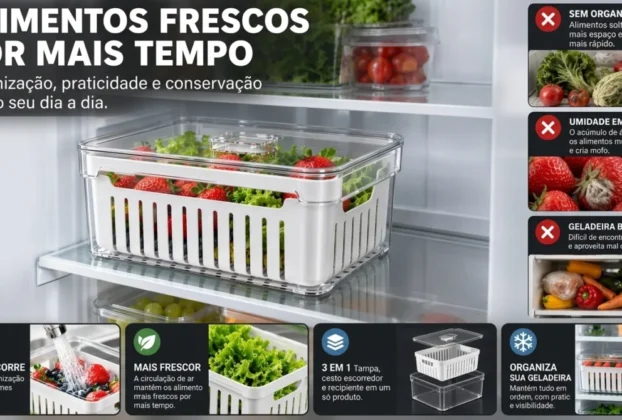 Kit 4 Organizadores de Geladeira 2,2L