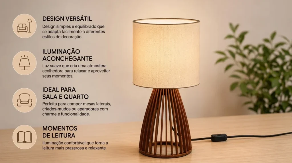 O que é a Luminária De Mesa Abajur Sillen
