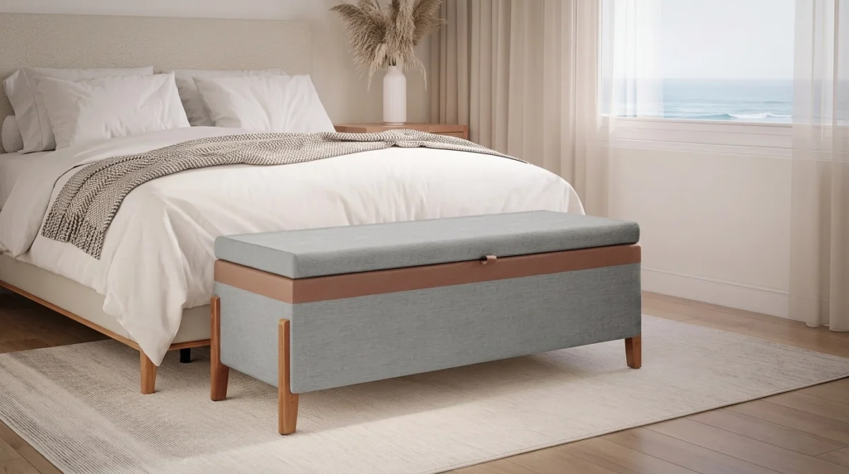 Recamier Baú Queen Atenas Para Quarto